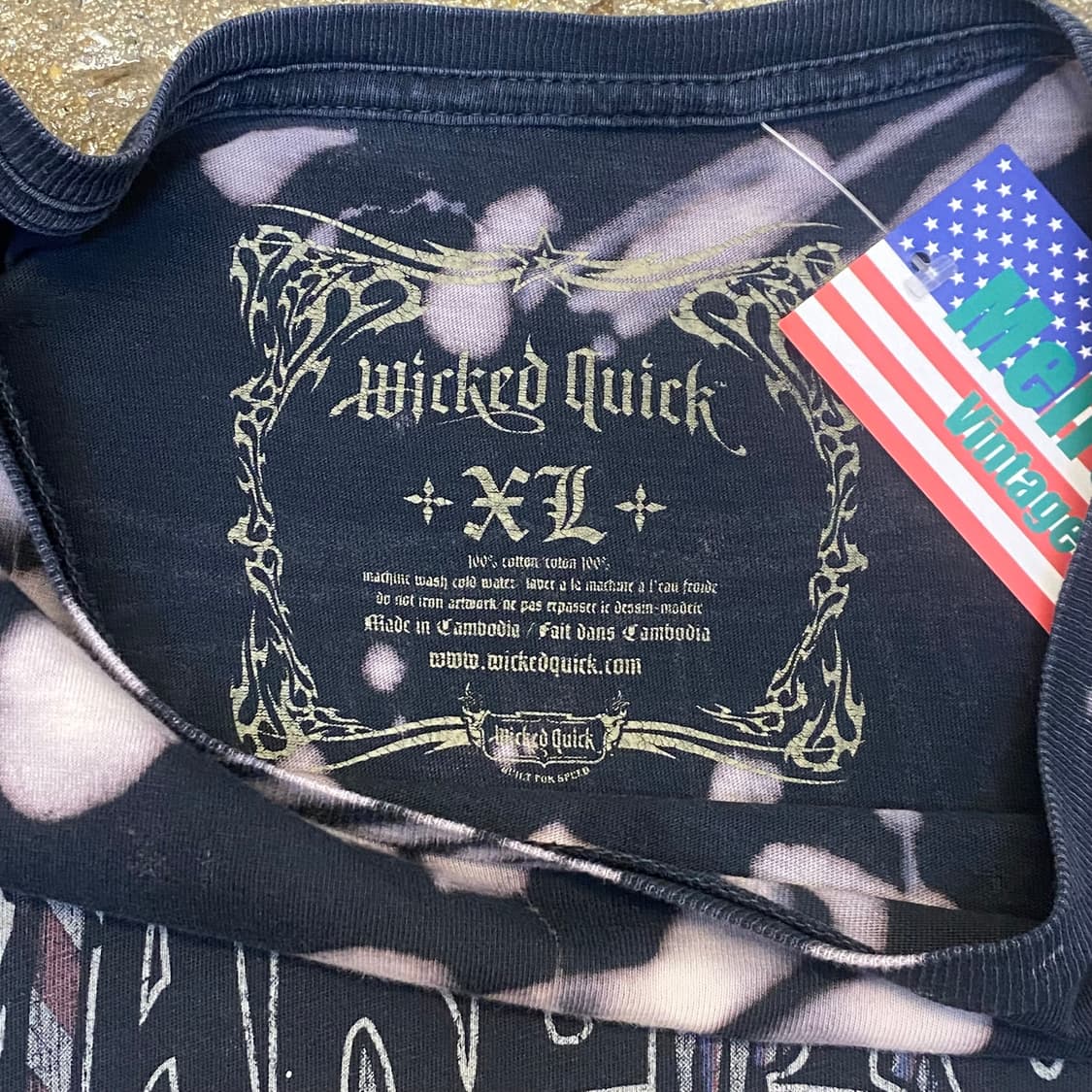 미국 빈티지 브랜드 맨즈웨어하우스 포인트 프린팅 반팔티 락티셔츠 상품이미지4