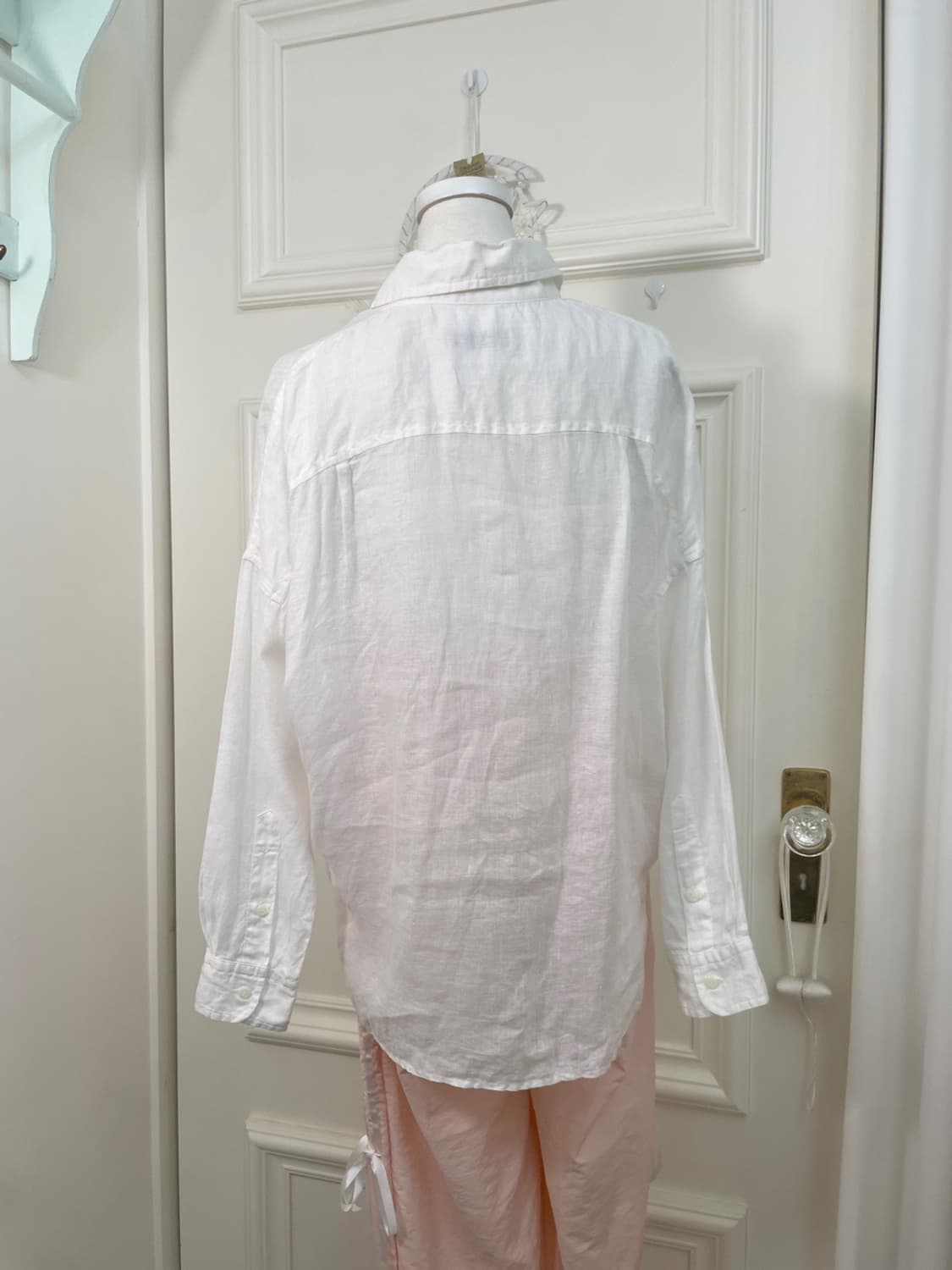 white linen basic pocket point shirt 상품이미지4