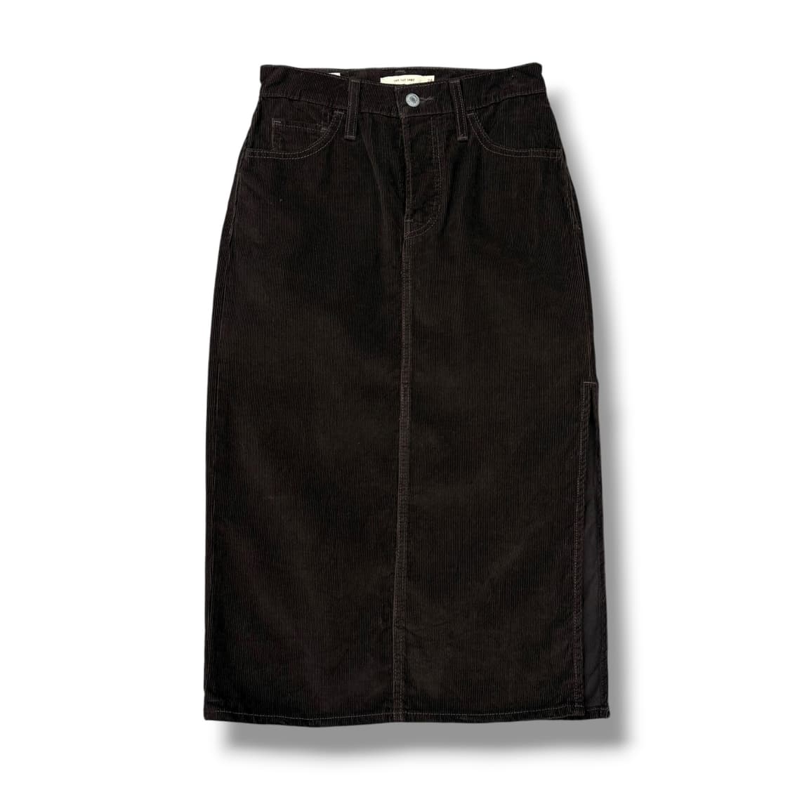 리바이스 버건디브라운 코듀로이 롱스커트 상품이미지2