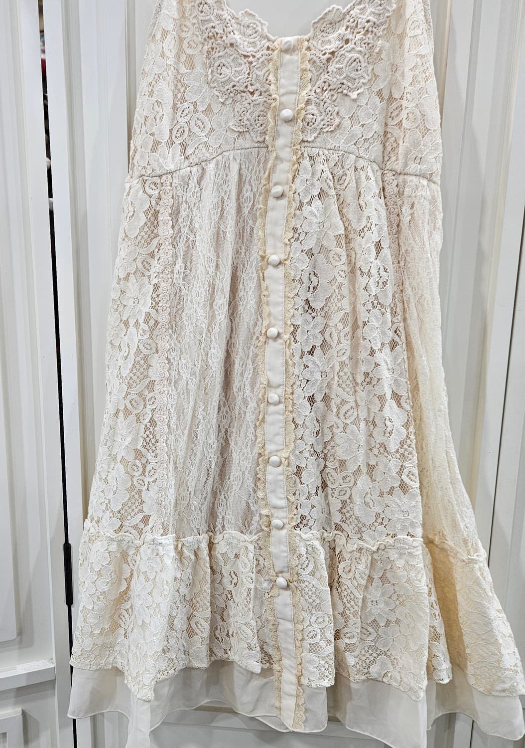 axes femme(엑시즈팜)아이보리 레이스 원피스 상품이미지4