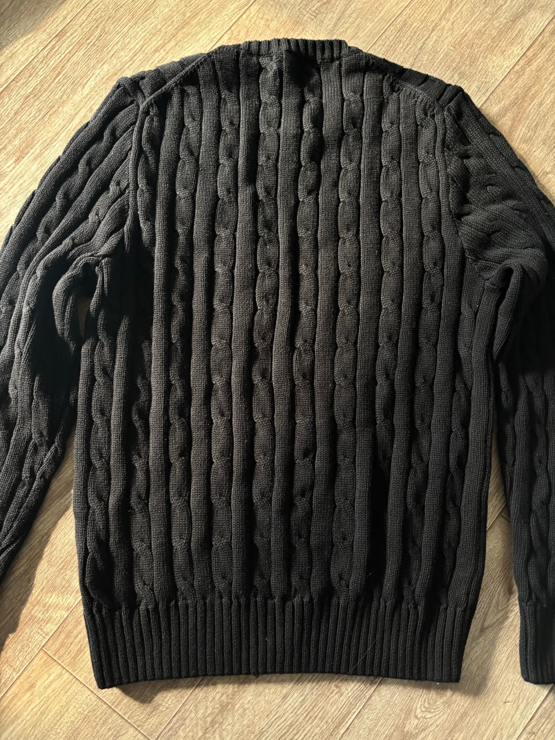폴로 케이블 니트 블랙 L 상품이미지2
