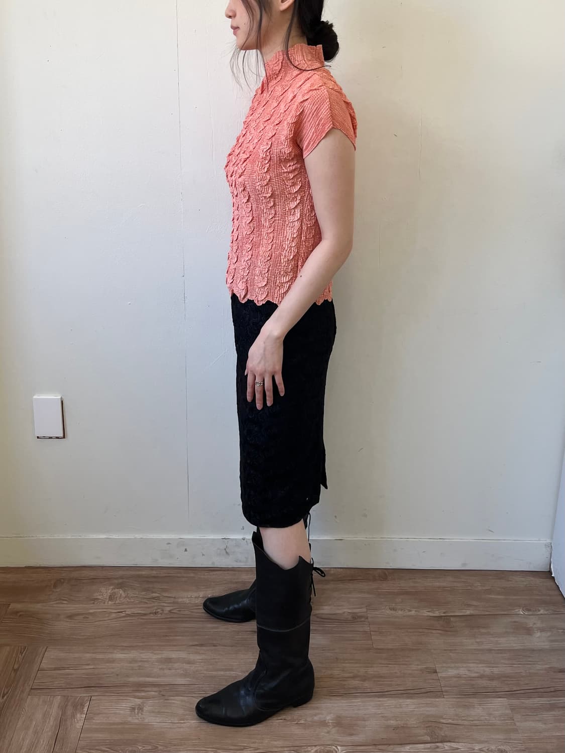 Jurei 플라워 블랙 미디스커트 상품이미지9