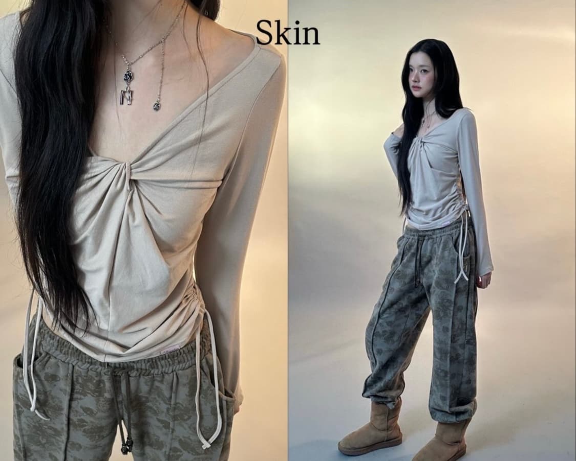 새상품) 뉴얼린 루나 트위스트 셔링 탑 skin Luna 상품이미지2