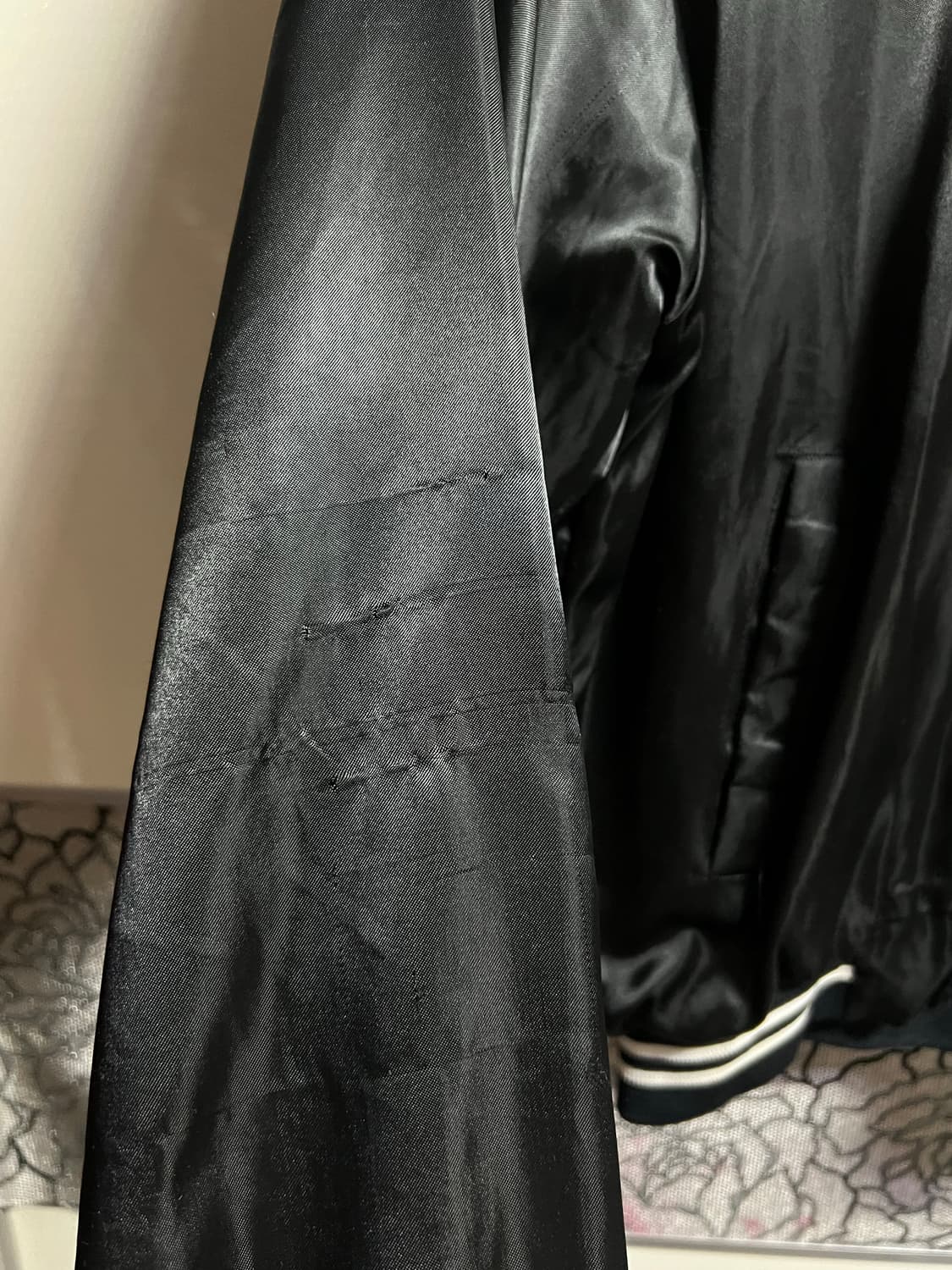 빈티지 USA 프린팅 블랙 세틴 자켓 상품이미지5