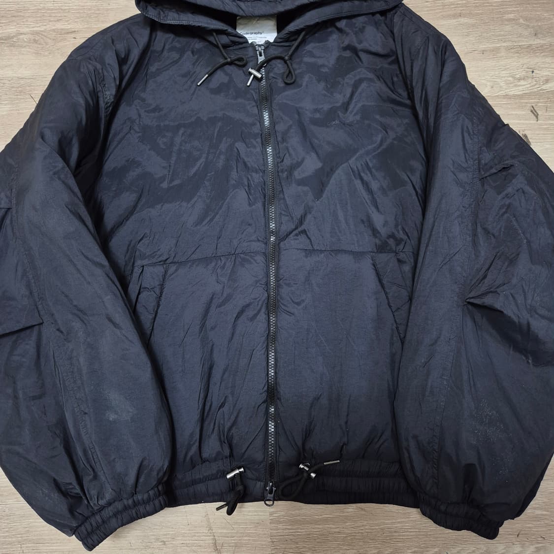 코드그라피 오버핏 후드 패딩 점퍼 L(100) 상품이미지3