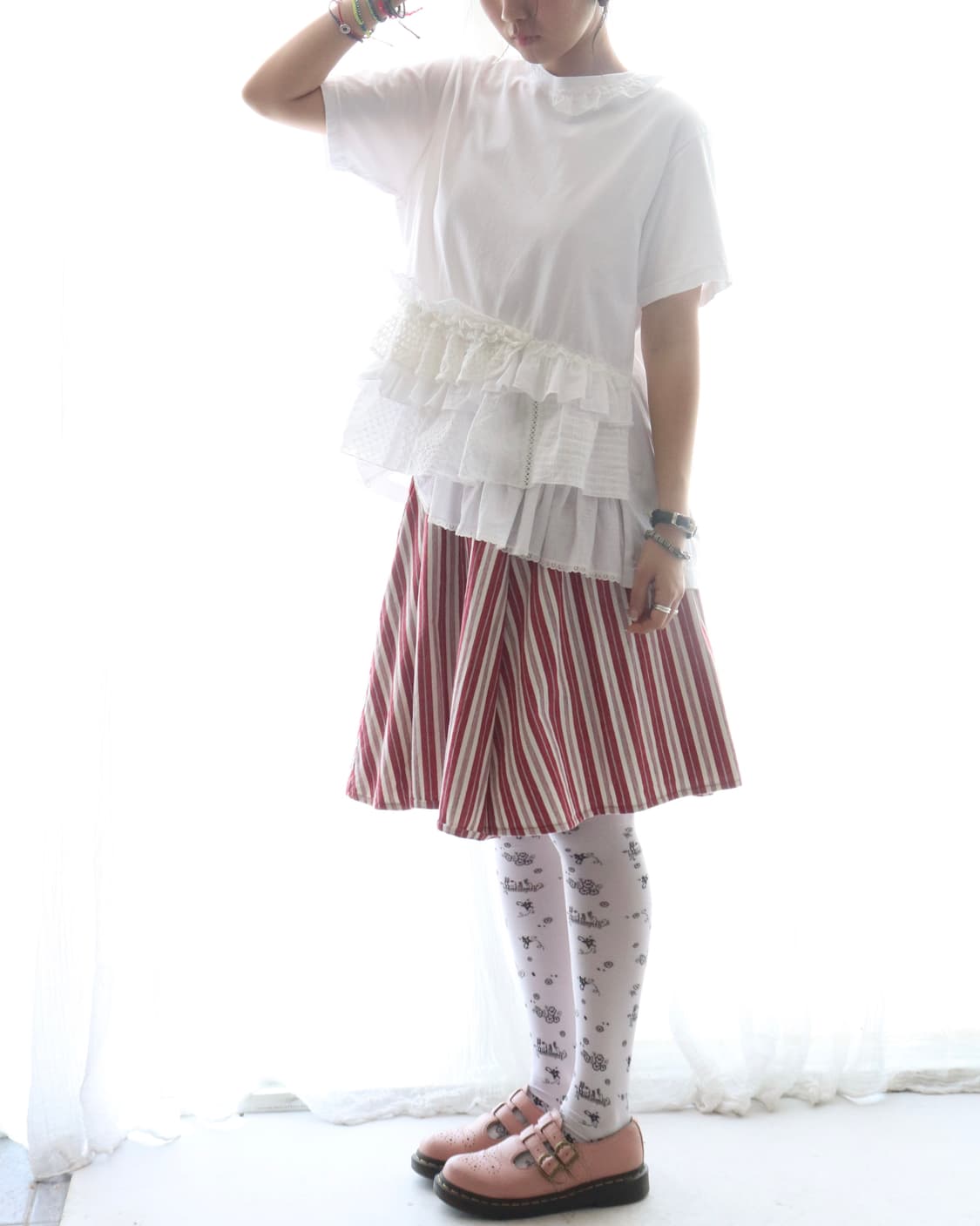 [Beams Boy] Tori-To Lace Frill T-Shirt 상품이미지2