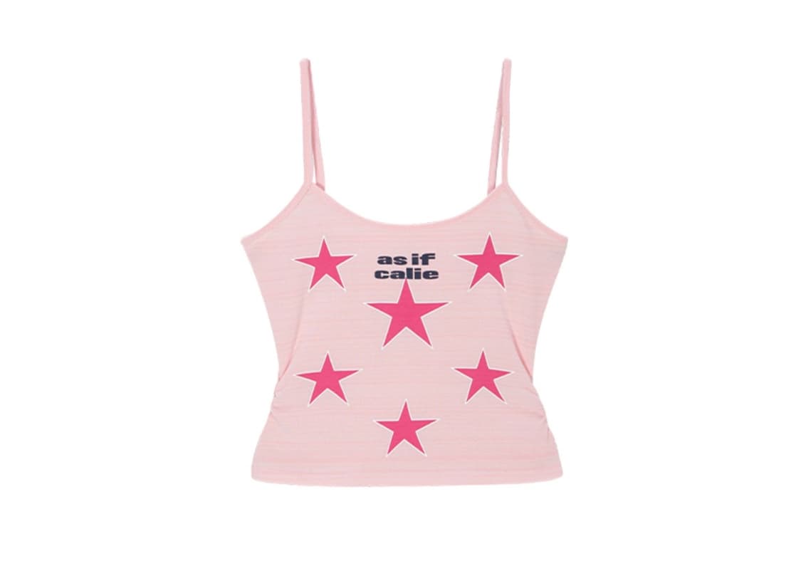 에즈이프캘리 셔링 스타 슬리브리스 탑 (핑크) 상품이미지3