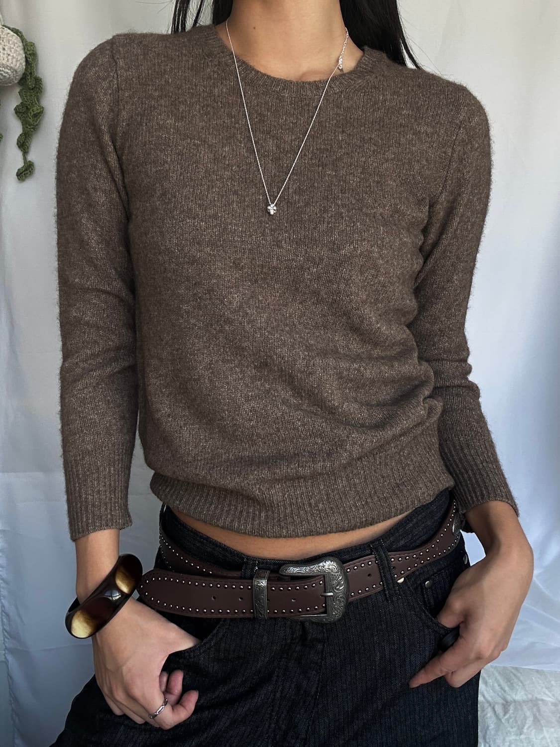 빈티지 울 브라운 니트 상품이미지1