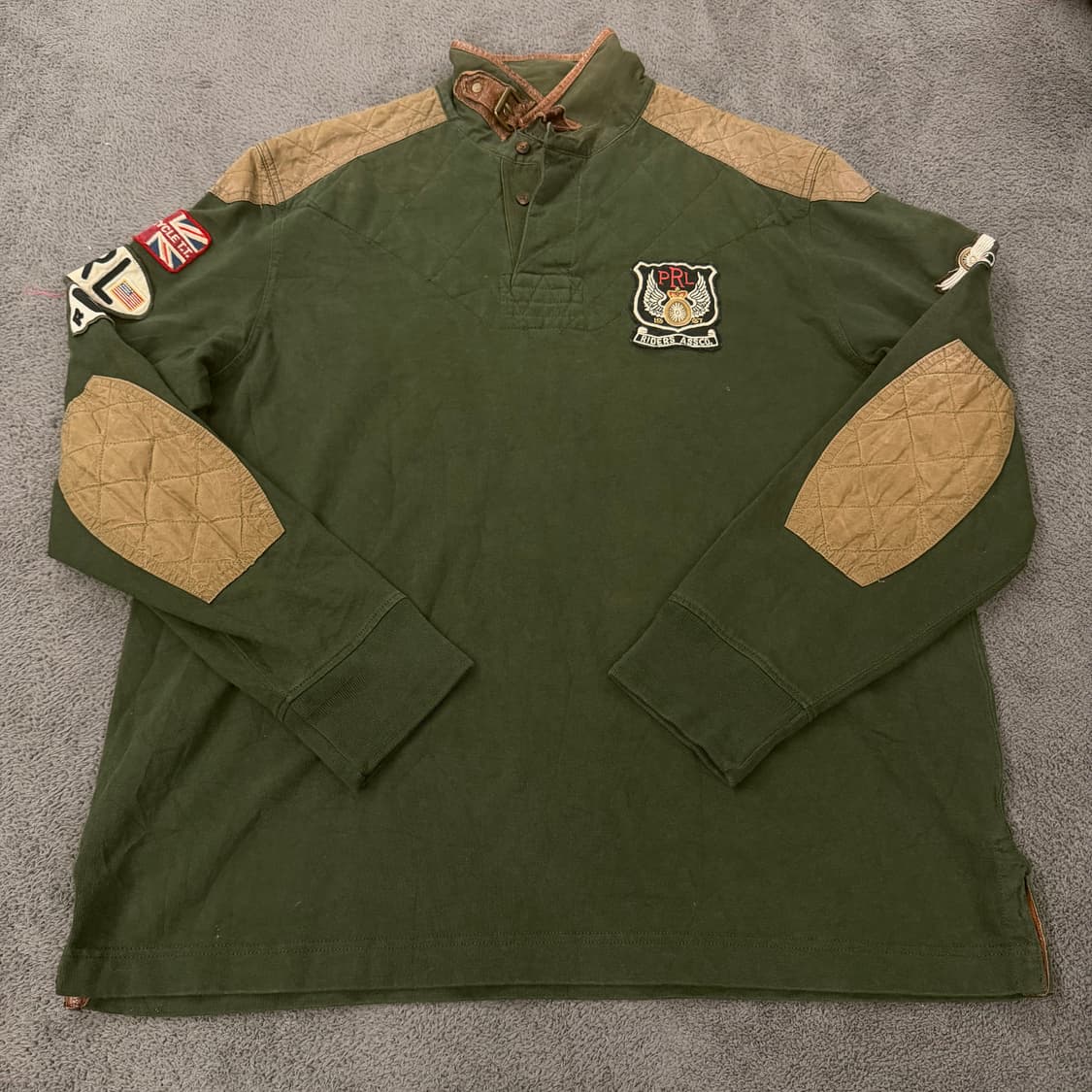 [정품/XL] 폴로랄프로렌 밀리터리 패치워크 롱슬리브 럭비티 상품이미지2