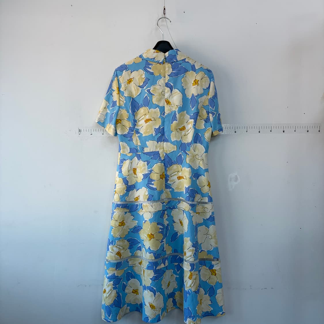 샤틴 플라워 패턴 반팔 롱 원피스 상품이미지3