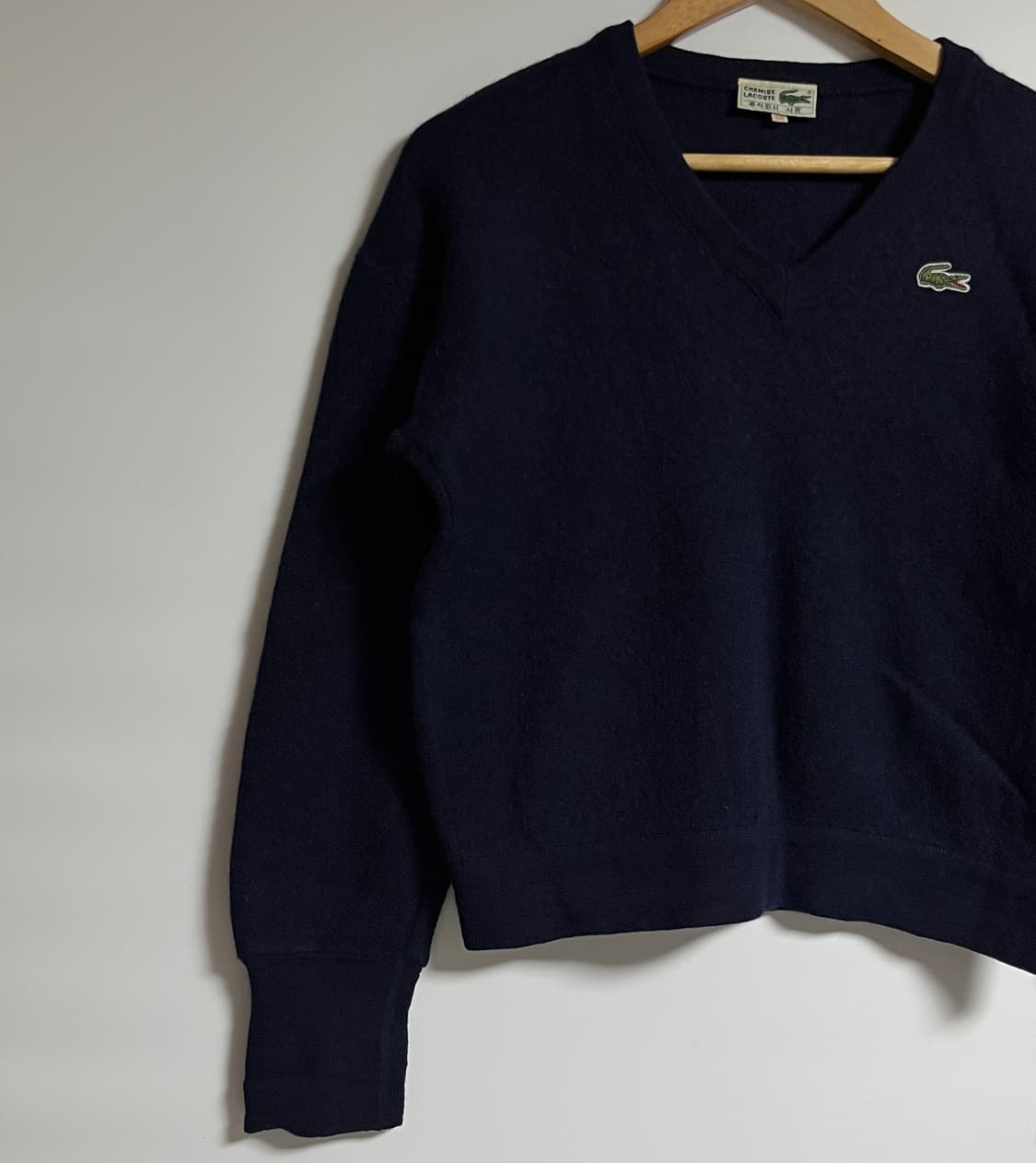 공용 라코스테 모 네이비 브이넥 크롭 니트 스웨터 100 상품이미지3