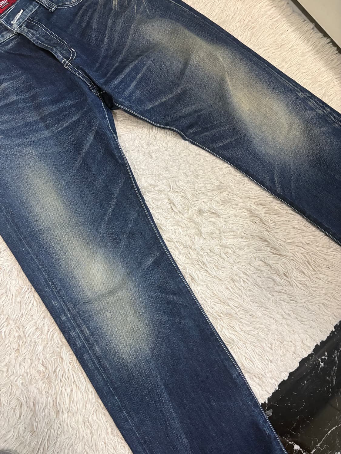 [32] 에비수 은색로고 플레어진 청바지  상품이미지3