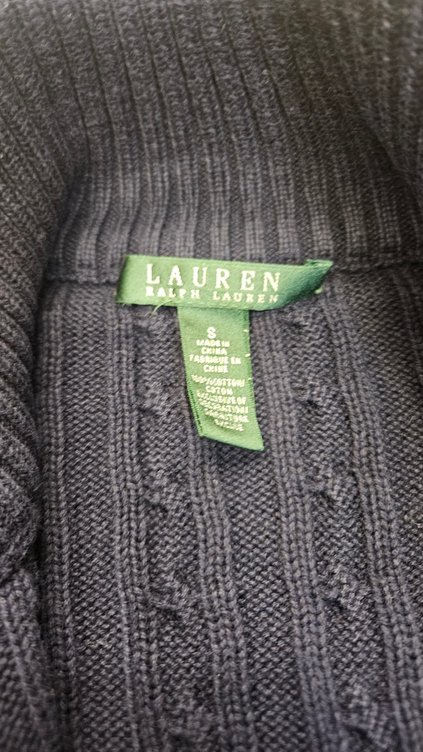 폴로 랄프로렌 케이블 니트 집업 네이비 S 상품이미지4