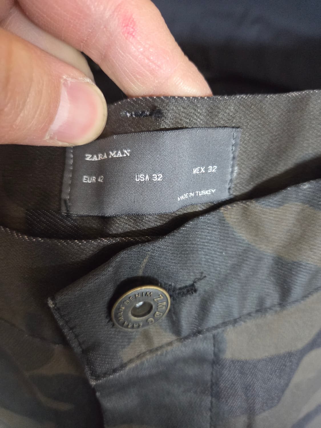 자라 코팅 카모 팬츠 32 스키니핏 상품이미지4