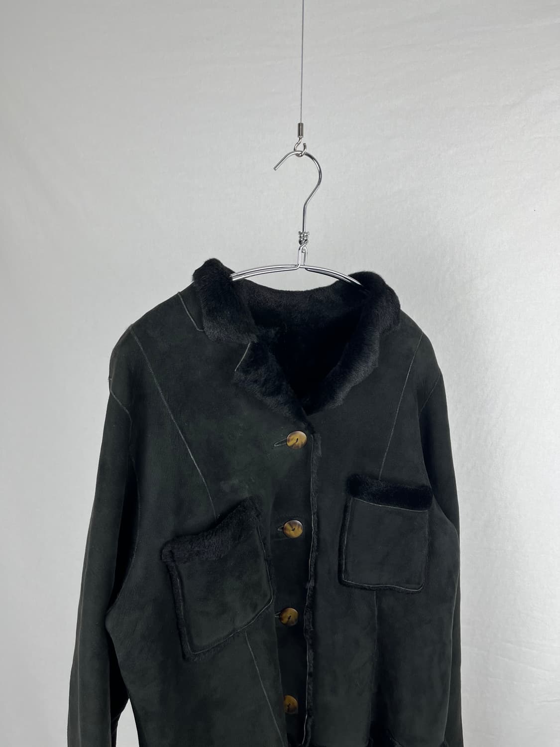 Vintage 양가죽 퍼 스웨이드 셔츠자켓 상품이미지2