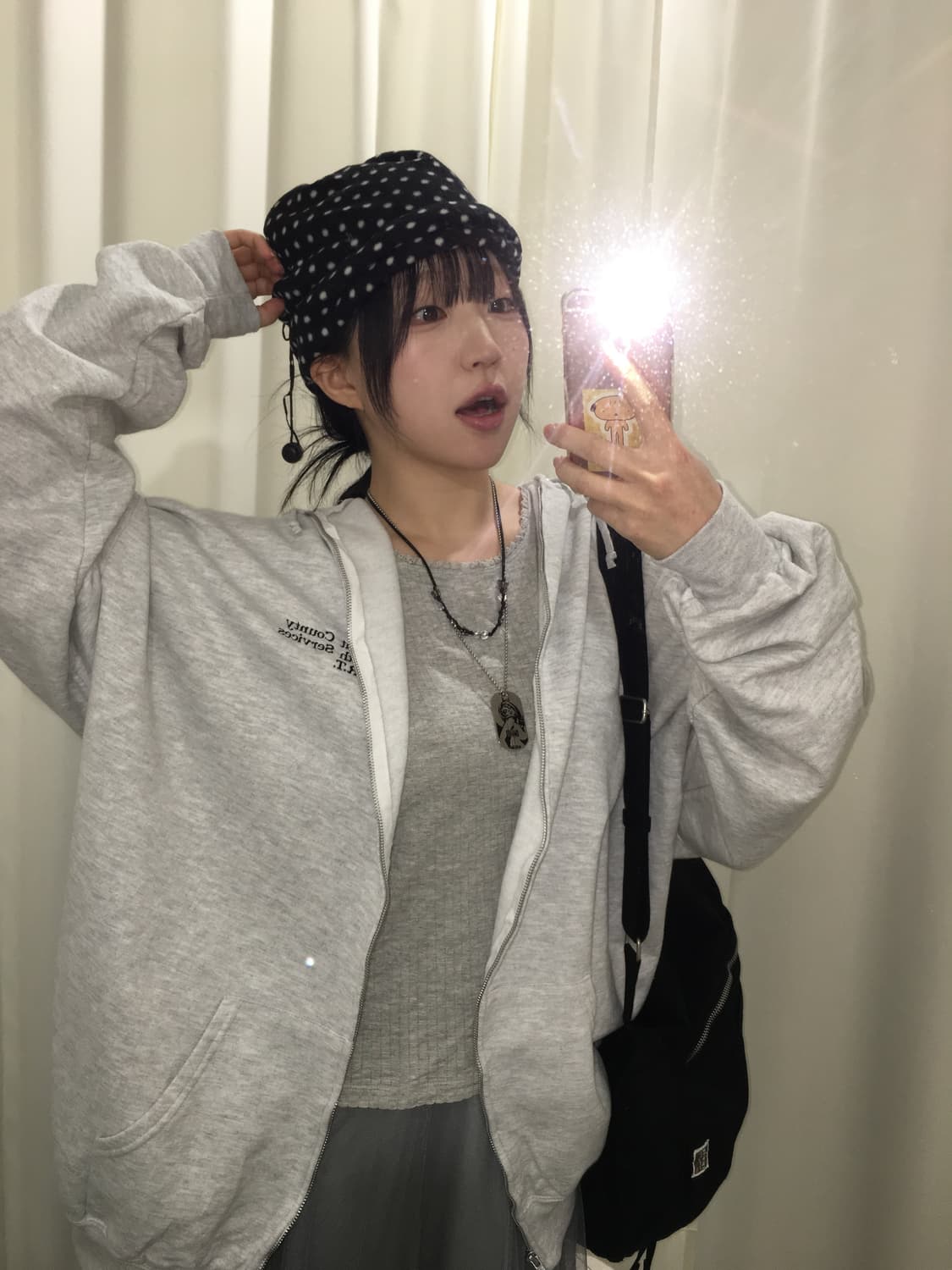 도트 넥워머 비니 상품이미지6