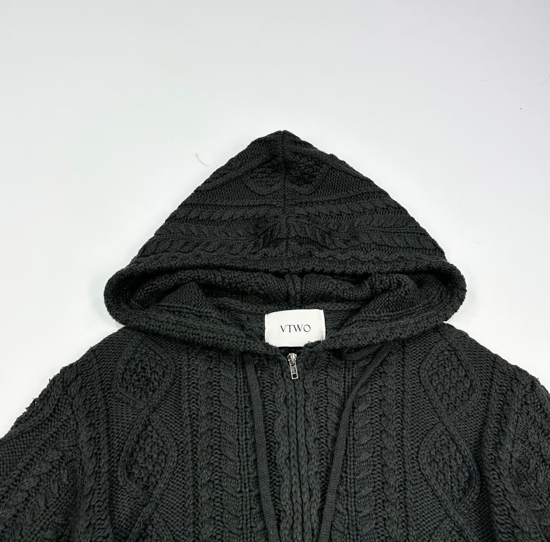 VTG 빈티지 투웨이 헤비 코튼 니트 집업 (실측 L) 상품이미지1