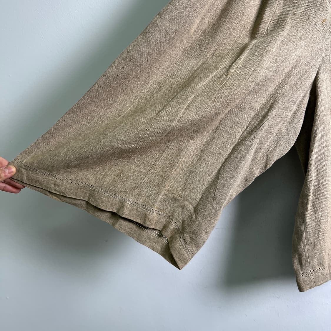90's 이세이미야케 플랜테이션 린넨 턱 와이드 하프 팬츠  상품이미지5