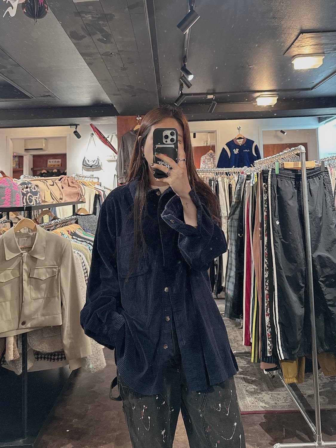 llbean 엘엘빈 네이비 코듀로이 골덴 셔츠 L 상품이미지4