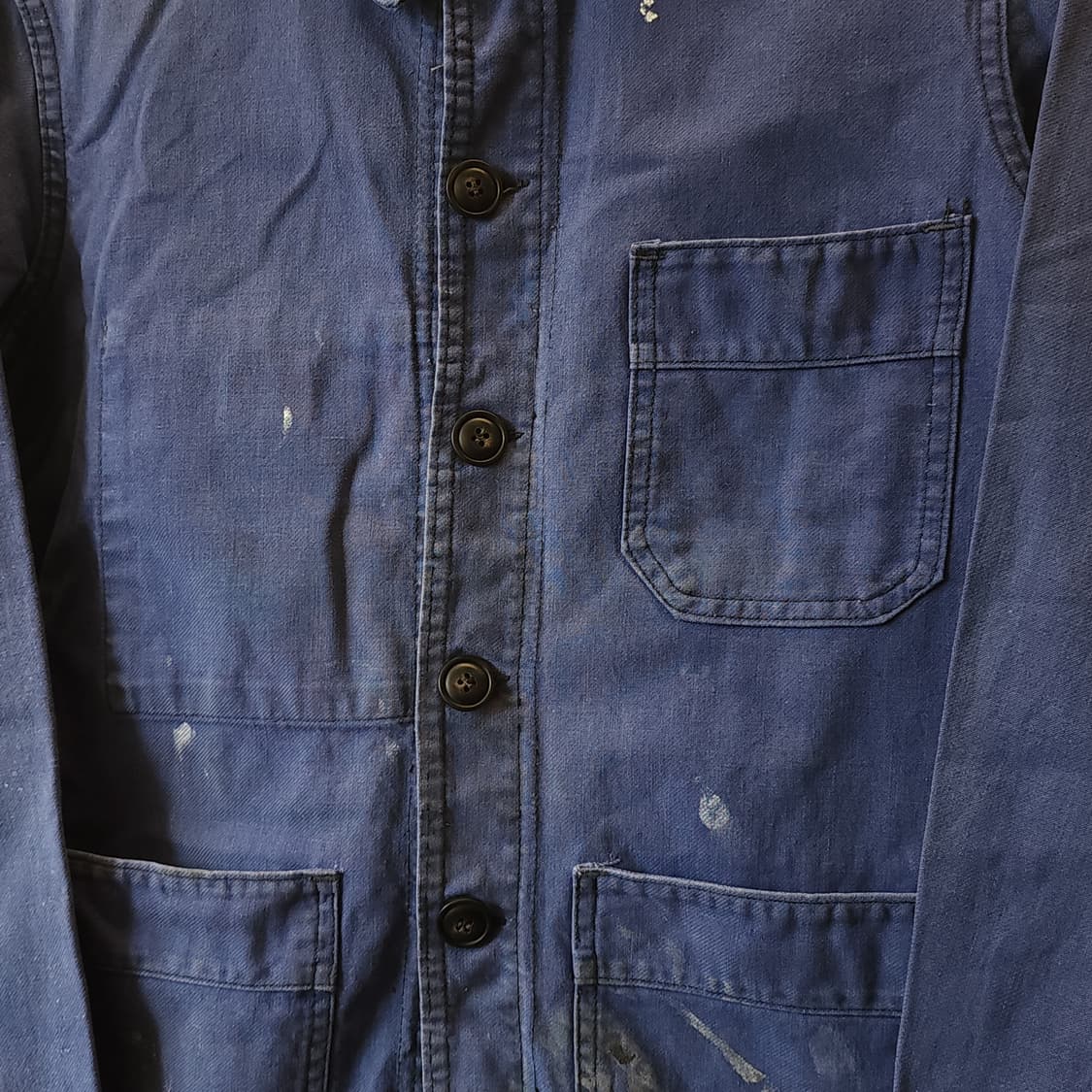 60s 프렌치 워크자켓 프렌치자켓 페이딩 블루 42 상품이미지6