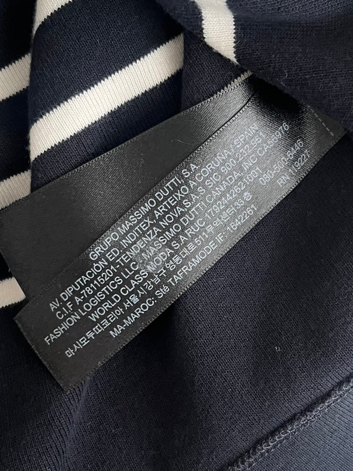 S) 마시모두띠 스트라이프 보트넥 티셔츠 네이비 상품이미지6