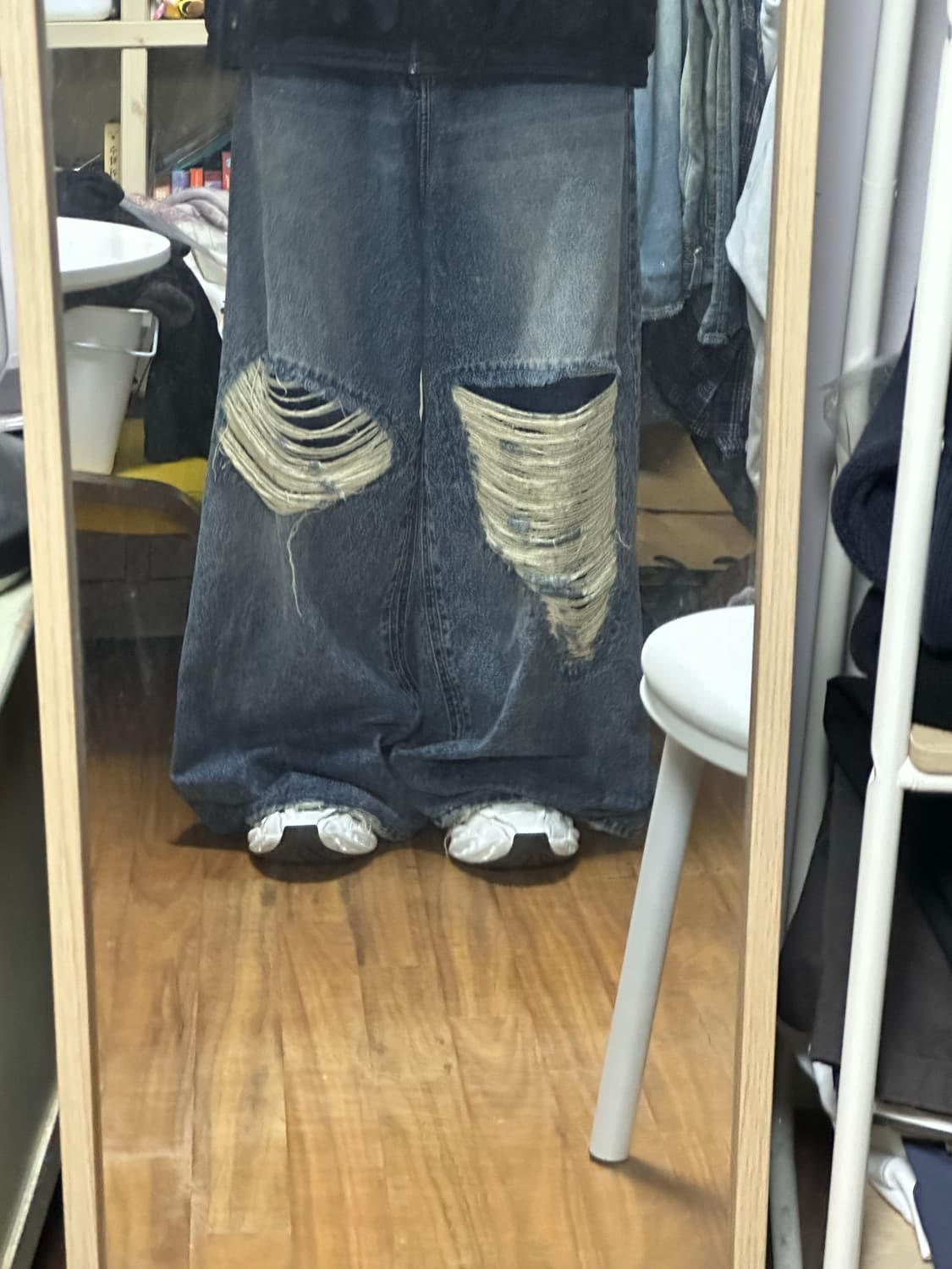 베트멍 디스트레스 패치 배기 데님 32 상품이미지4