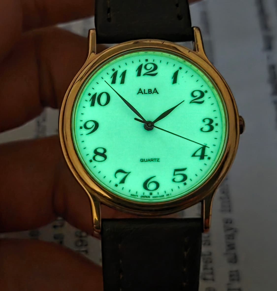 빈티지 세이코 알바 풀루페 야광판 아라빅인덱스 논데이트 슬림쿼츠  상품이미지2