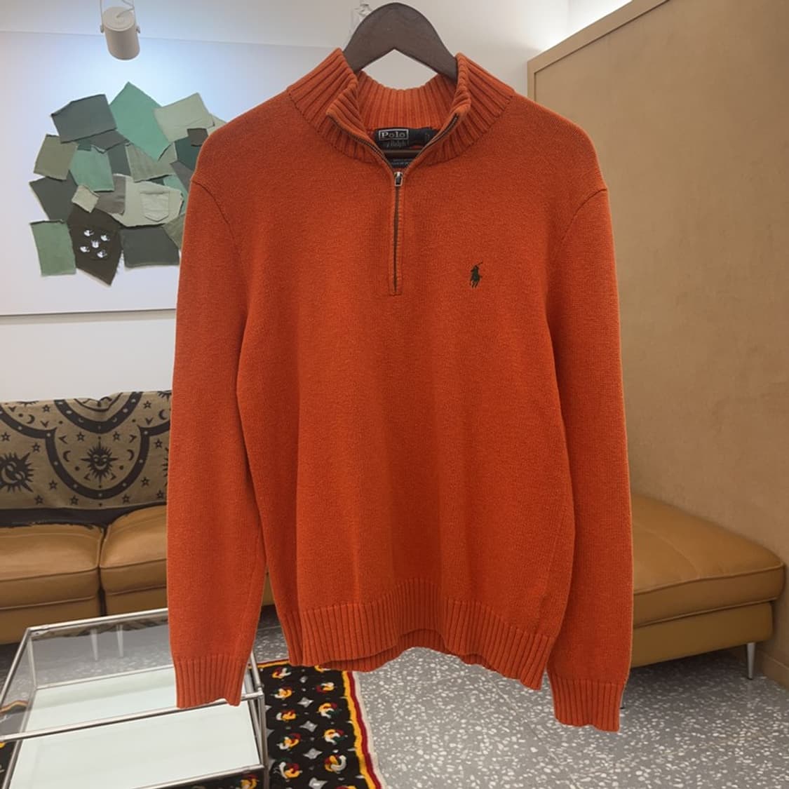 폴로 랄프로렌 Y2K 90's 오렌지 반집업 니트 S C07486 상품이미지3