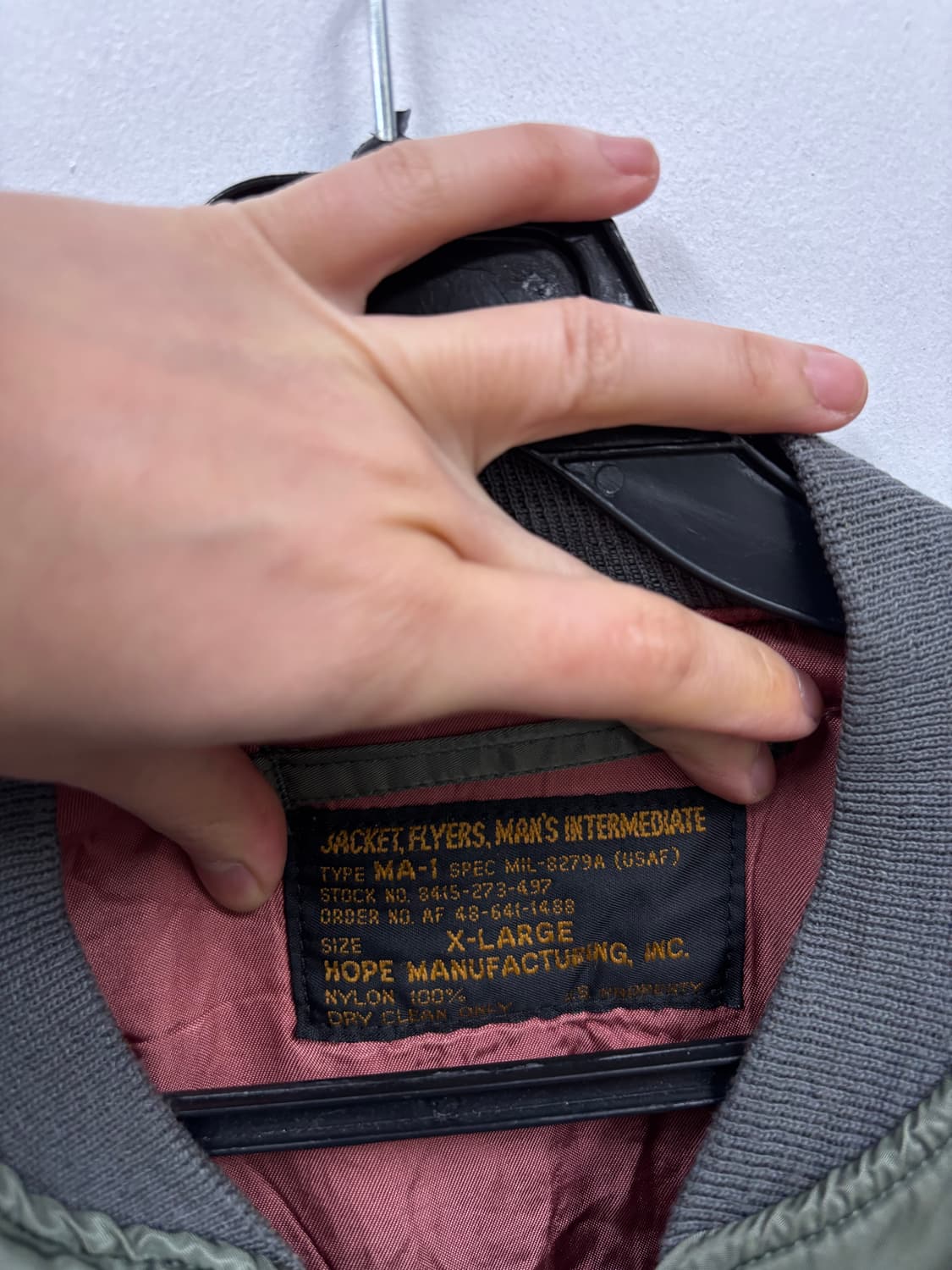 오리지날U.S.A 제조 MA-1 항공점퍼 HOPE 상품이미지6