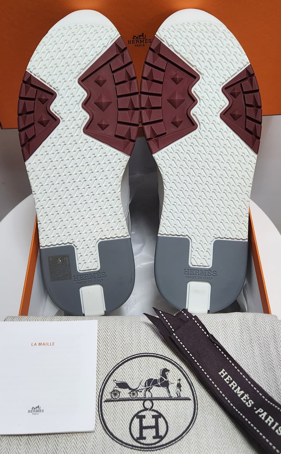 [정품] 에르메스 트레일 스니커즈 카프스킨 멀티꼴로르 블랑42.5 새상품 상품이미지6