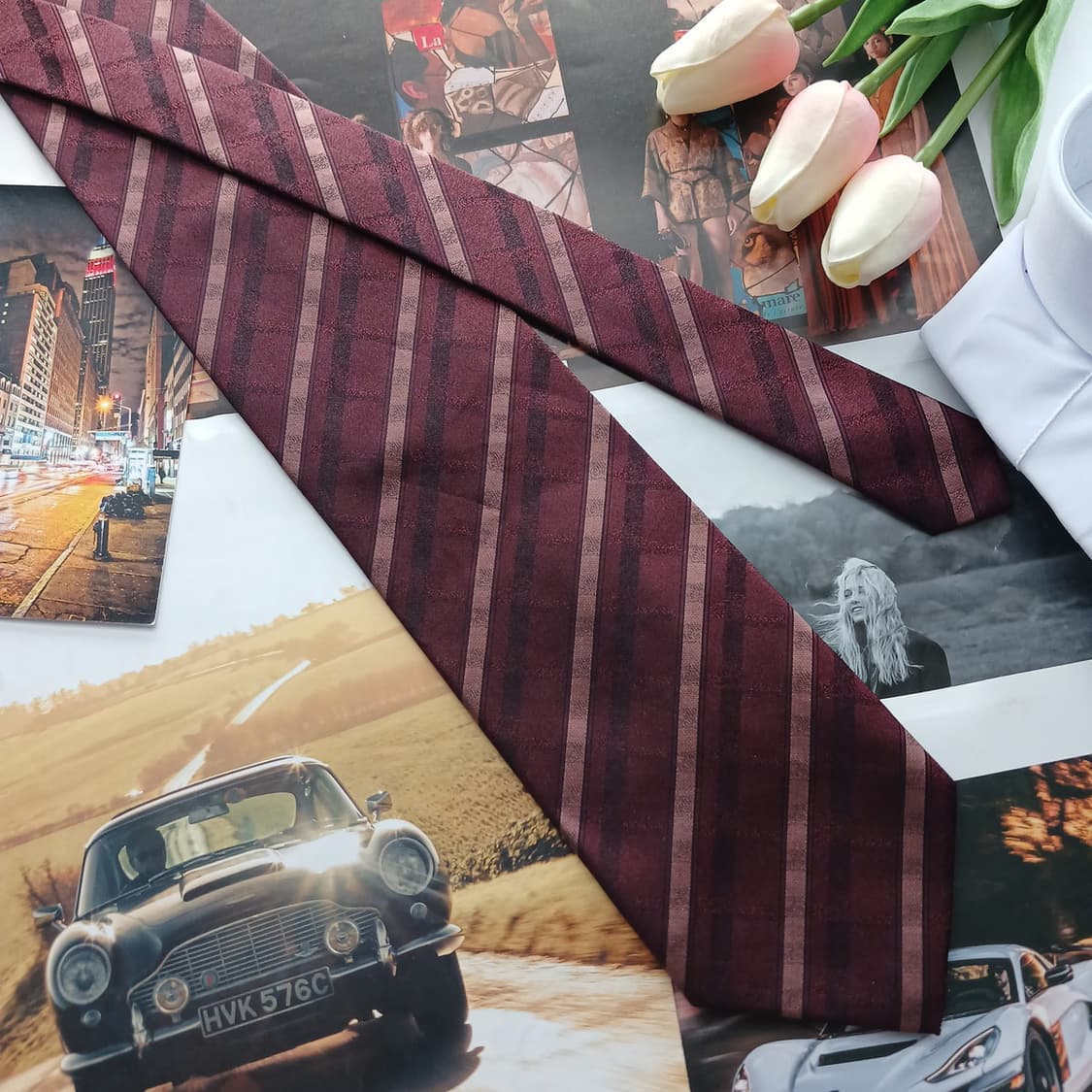 소니아리키엘 실크 스트라이프 넥타이 9.2cm A+등급 A18779
 상품이미지3