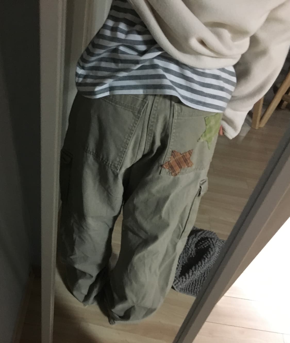 빈티지 별 패치 카고 와이드 팬츠 상품이미지2