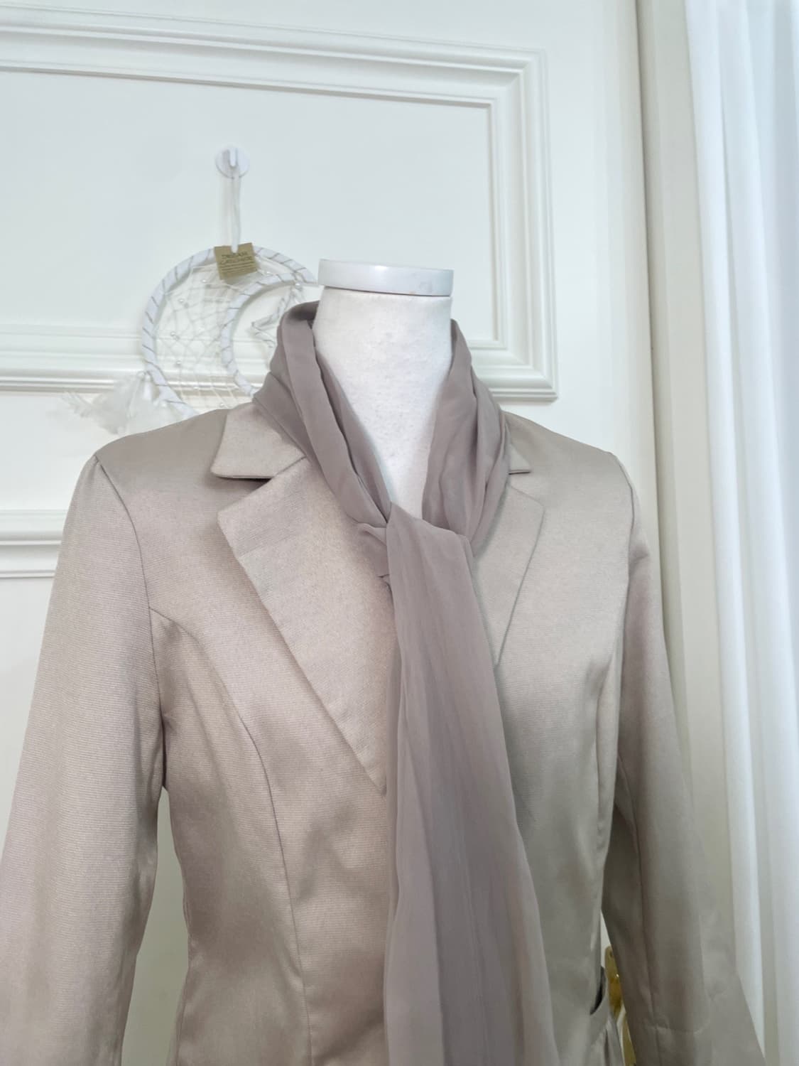 beigegray chiffon crease scarf 상품이미지3