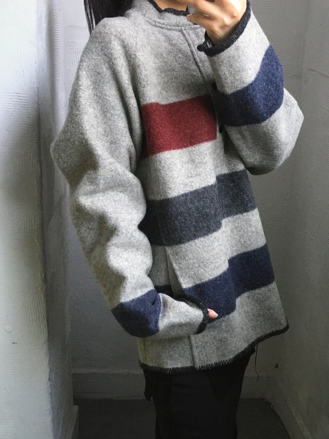 Woolrich 울리치 단가라 쓰리버튼 울 혼방 하프니트 상품이미지3