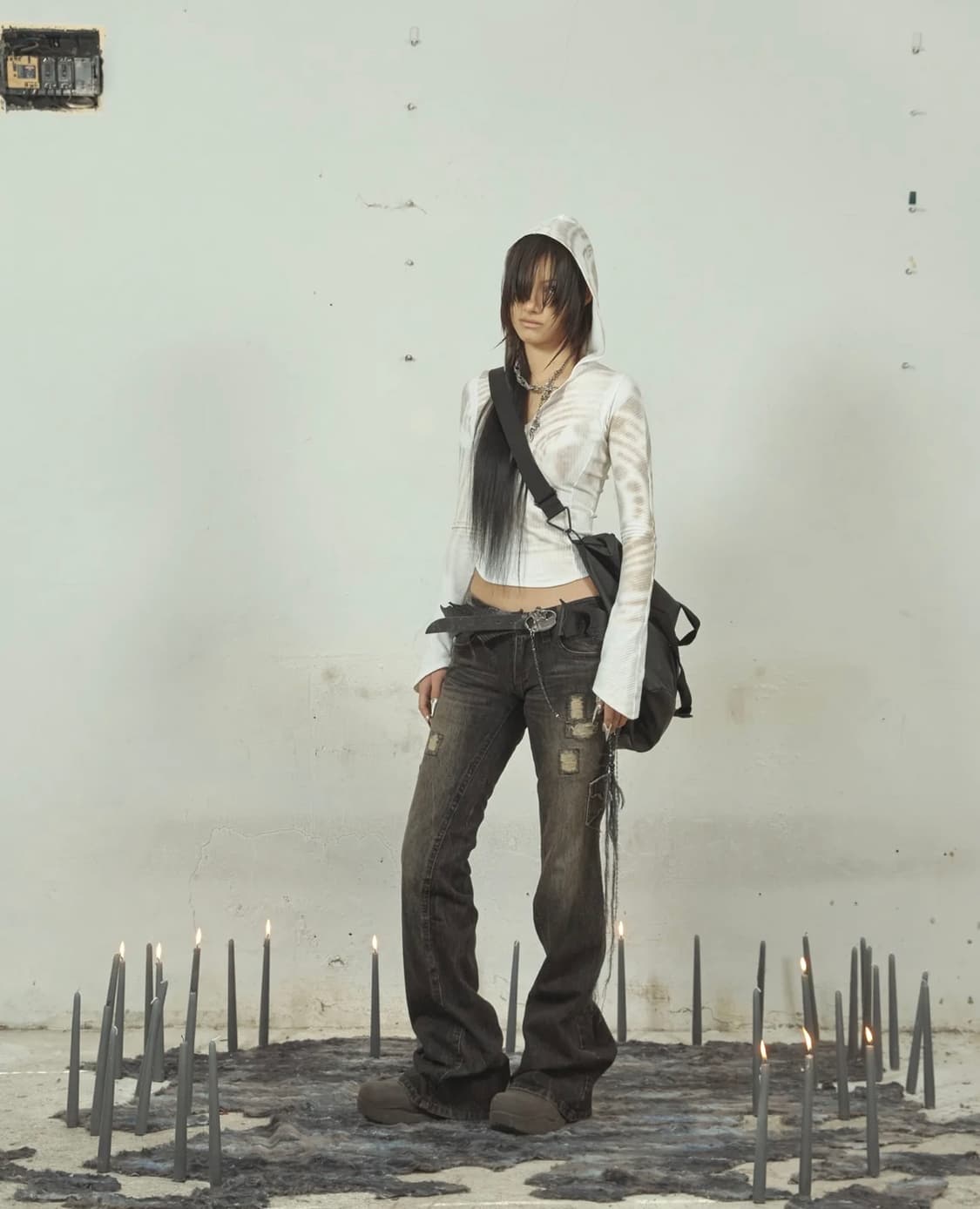 aesynctx 로우라이즈 부츠컷 데님 팬츠  상품이미지1