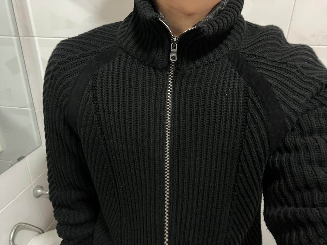 아르마니 익스체인지 라인 니트 집업 블랙 다크웨어 상품이미지1