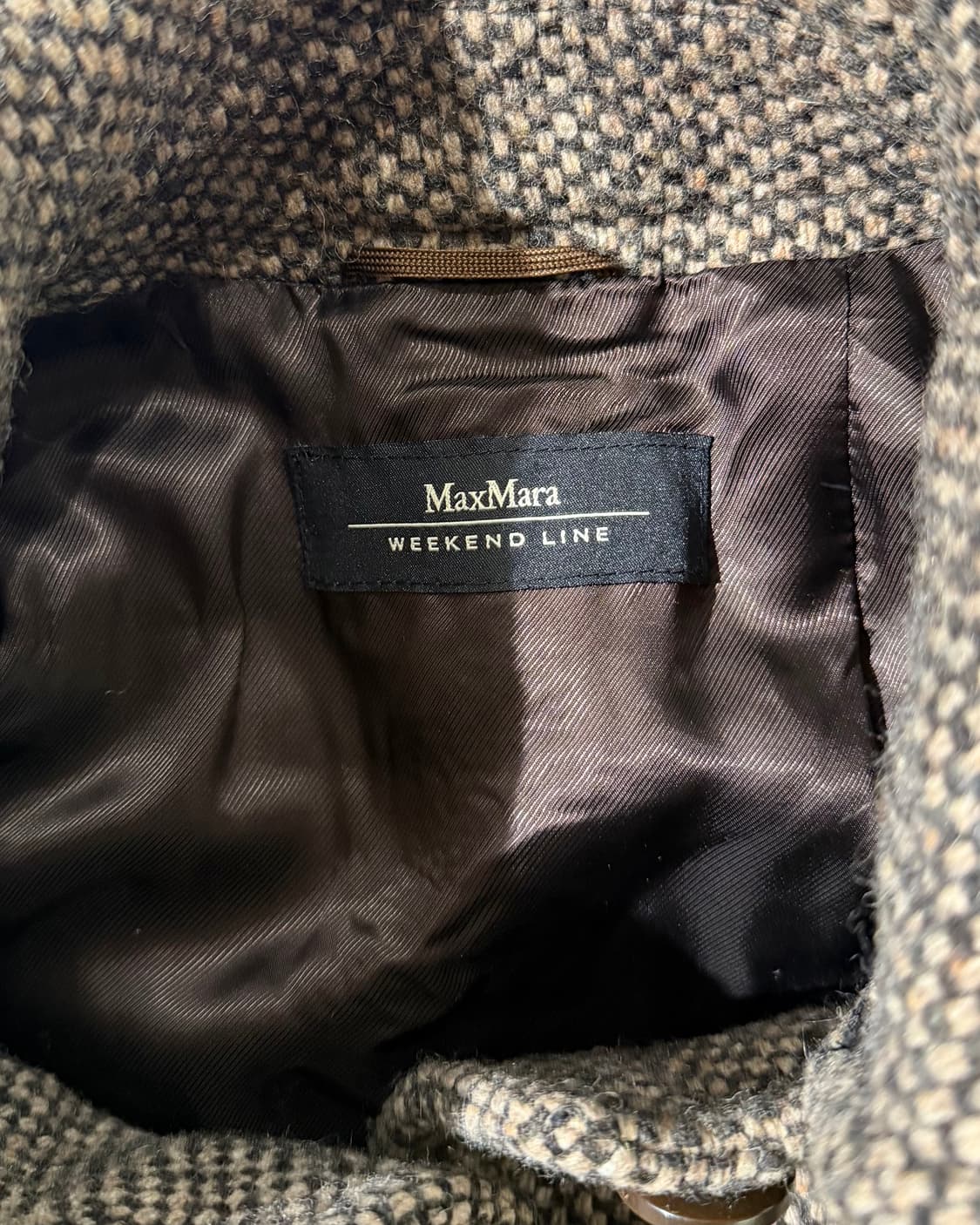 막스마라 위켄드 브라운 트위드 골드버튼 코트 상품이미지8