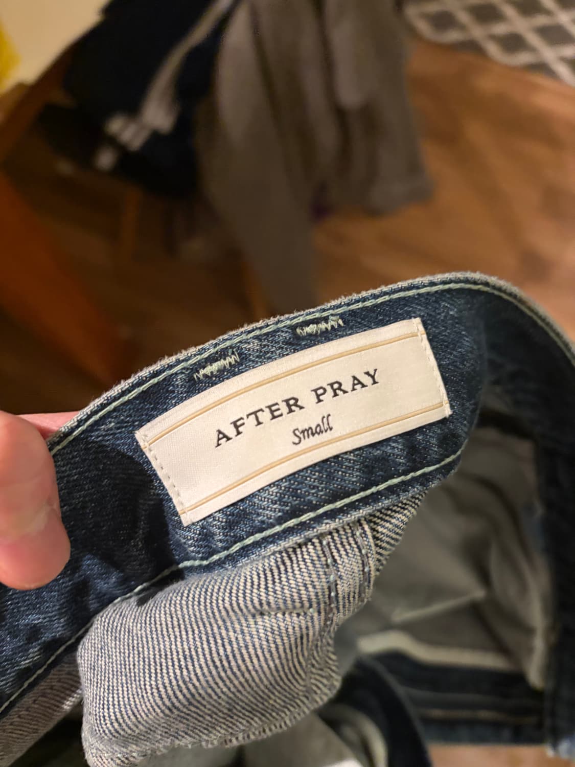 애프터프레이 스트레이트 워시드 슬래쉬 데님 인디고 사이즈s 상품이미지5