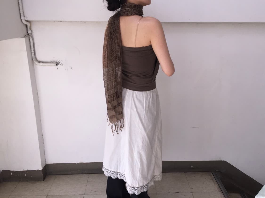 Fazbee 갸루 펑크 카키 홀터 슬리브리스 상품이미지3