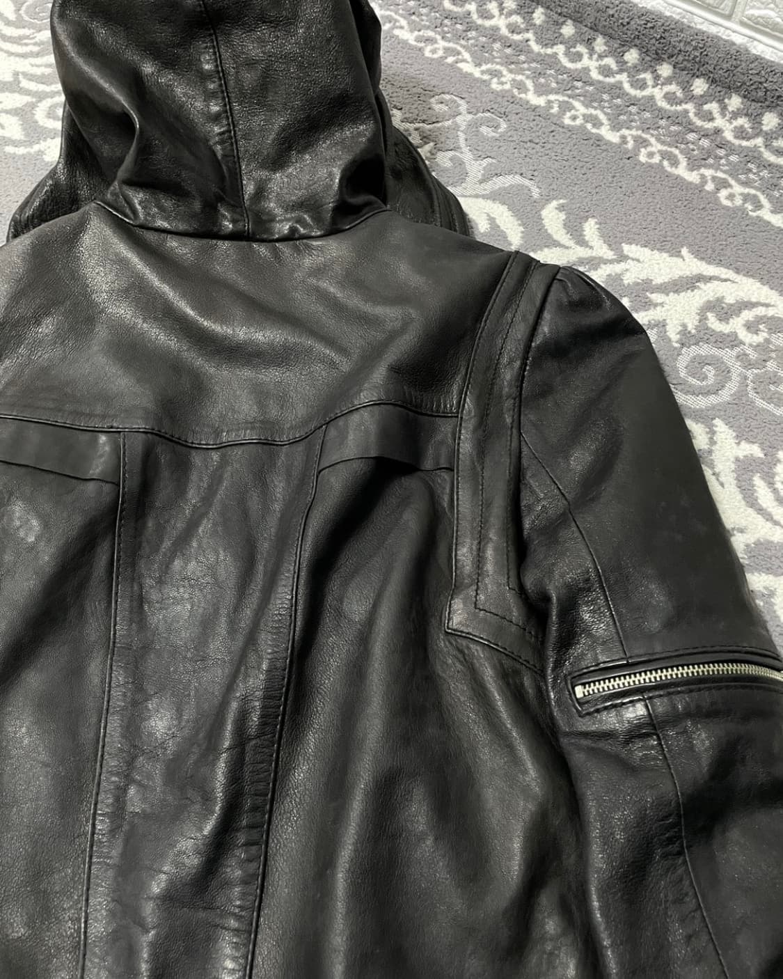 Italian Wizard Hooded Leather Jacket 상품이미지5