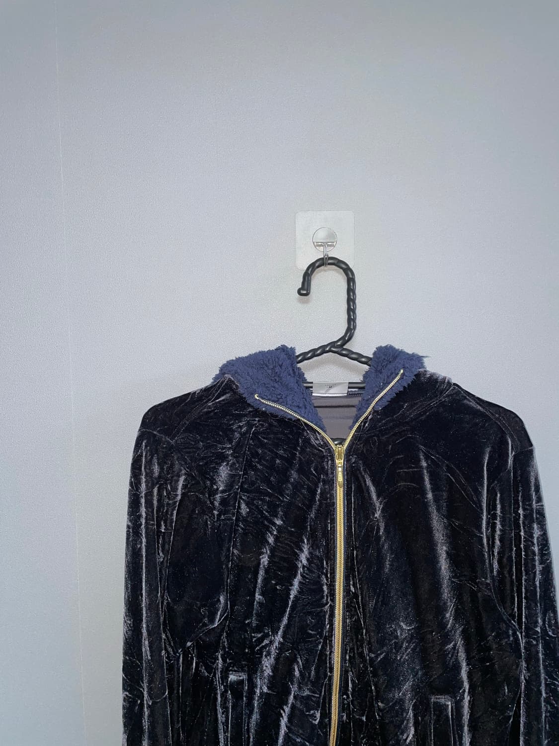 Velvet navy hood 상품이미지3