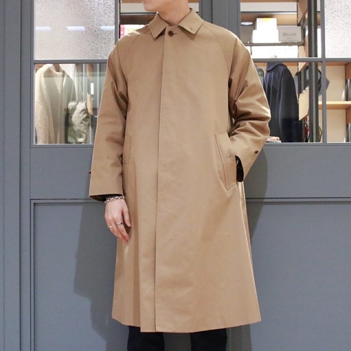 [4] 오라리 실크 개버딘 수티앵 칼라코트 - 베이지 상품이미지4