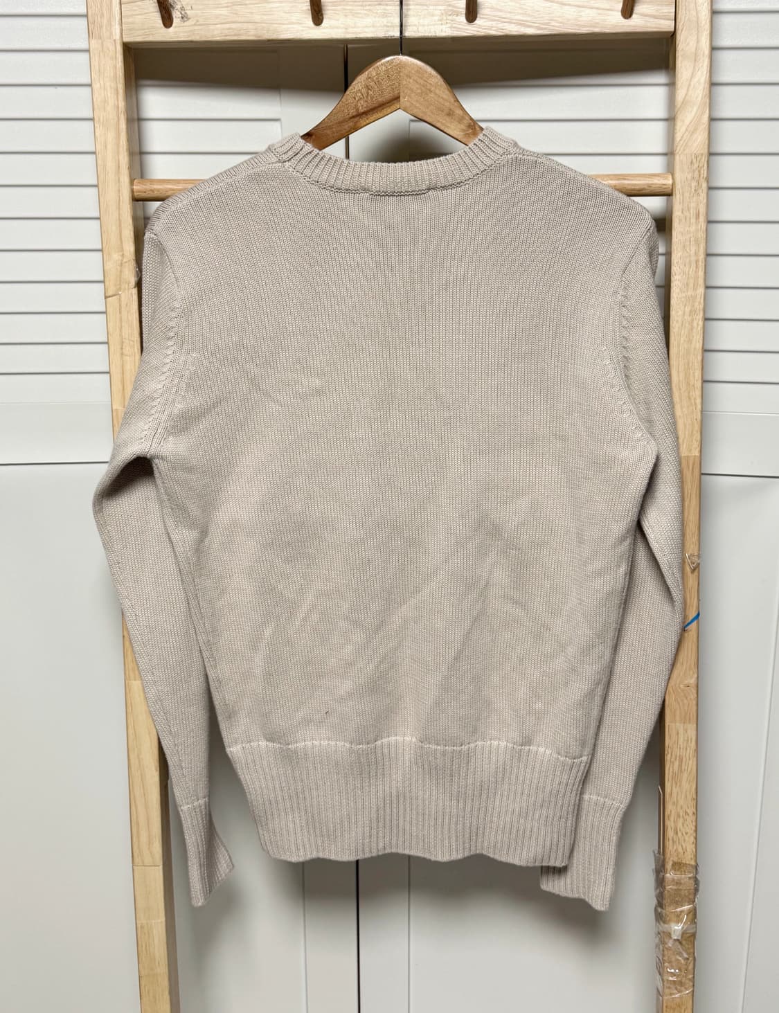 아미 니트 하트로고 체인스티치 베이지 상품이미지4