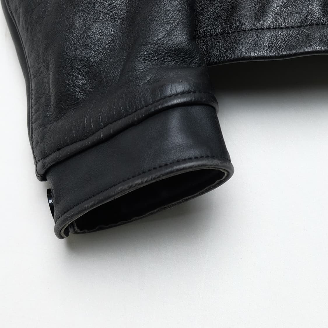 40s wool plaid combi cowhide jacket 상품이미지7