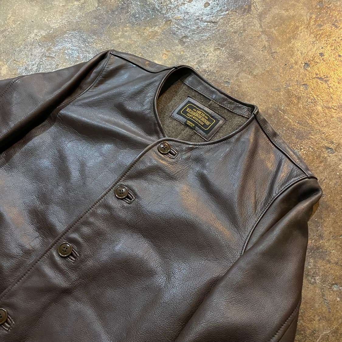 네이버후드 브라운 가죽 자켓 M 상품이미지2