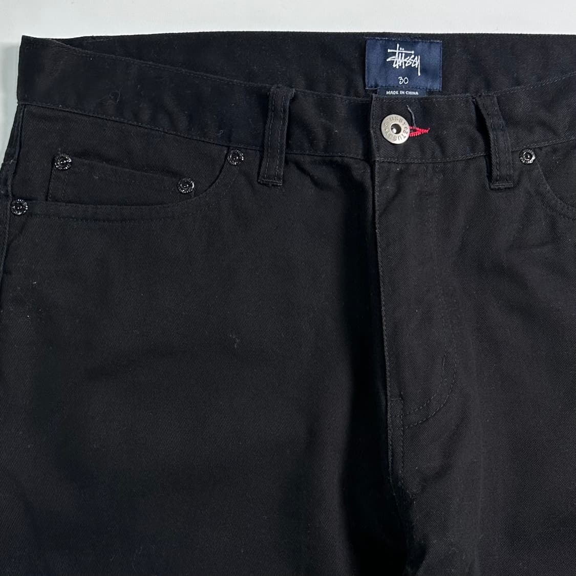 00s 스투시 SS링크 블랙 코튼 팬츠 상품이미지3