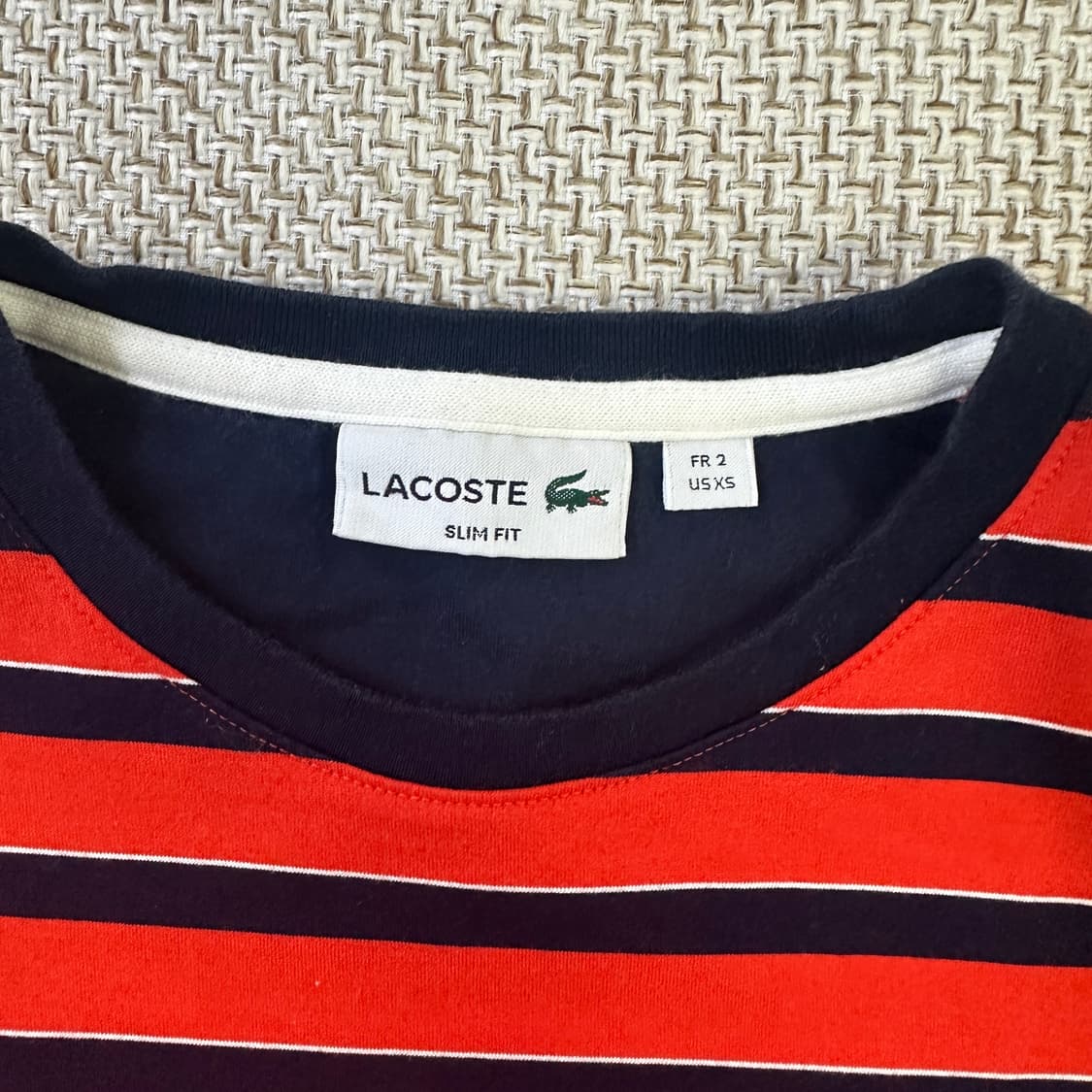 XS 라코스테 스트라이프 반팔 티 0415D 상품이미지2