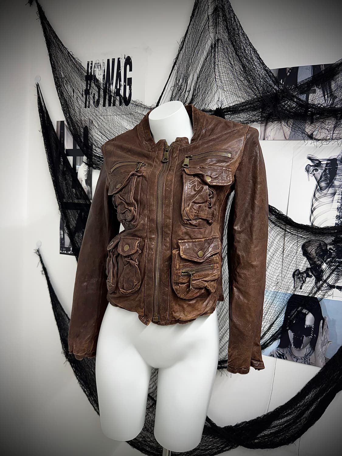 Pocket detail real leather jacket 상품이미지6