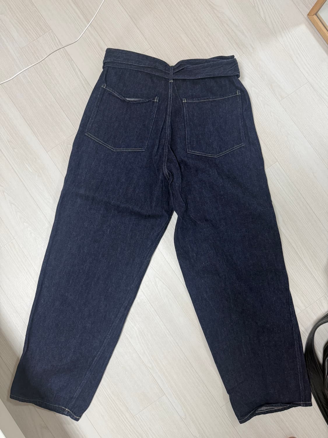 코모리 데님 벨티드팬츠 인디고 4 사이즈 상품이미지2