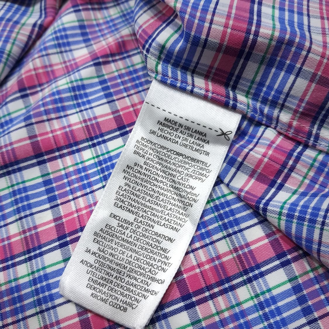 CK153 L 폴로 퍼포먼스 매드라스 체크 핑크 셔츠 남방 상품이미지5